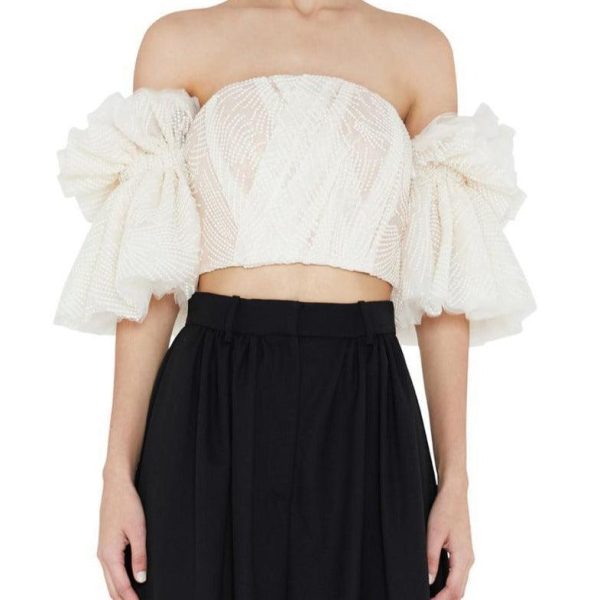 Deeeze Off Shoulder Melon Sleeves Top